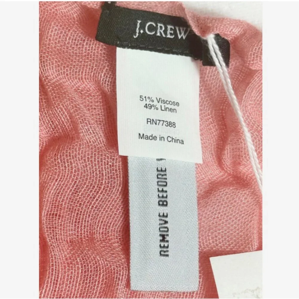 Vintage Y2K J.Crew Pink‎ Ombre Fringe Scarf NWT Crinkle Wrap Shawl